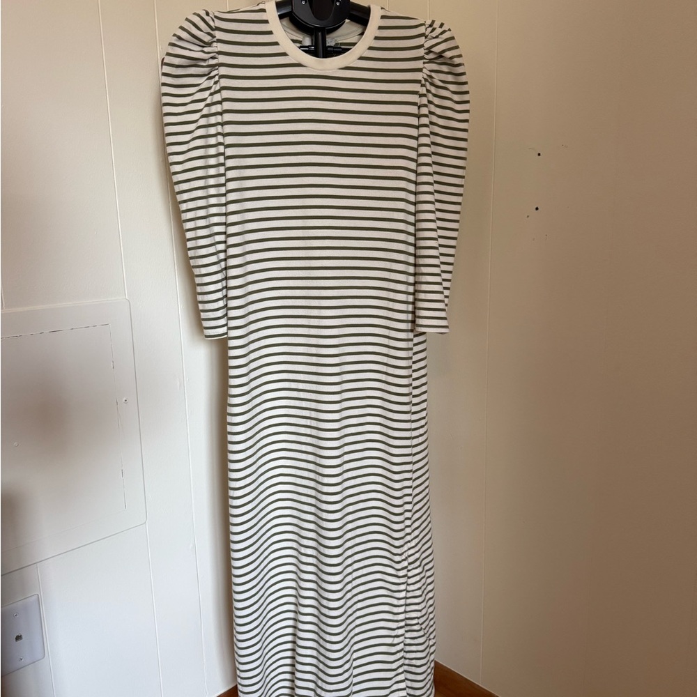 Pomander Place long sleeved maxi dress, striped, size small
